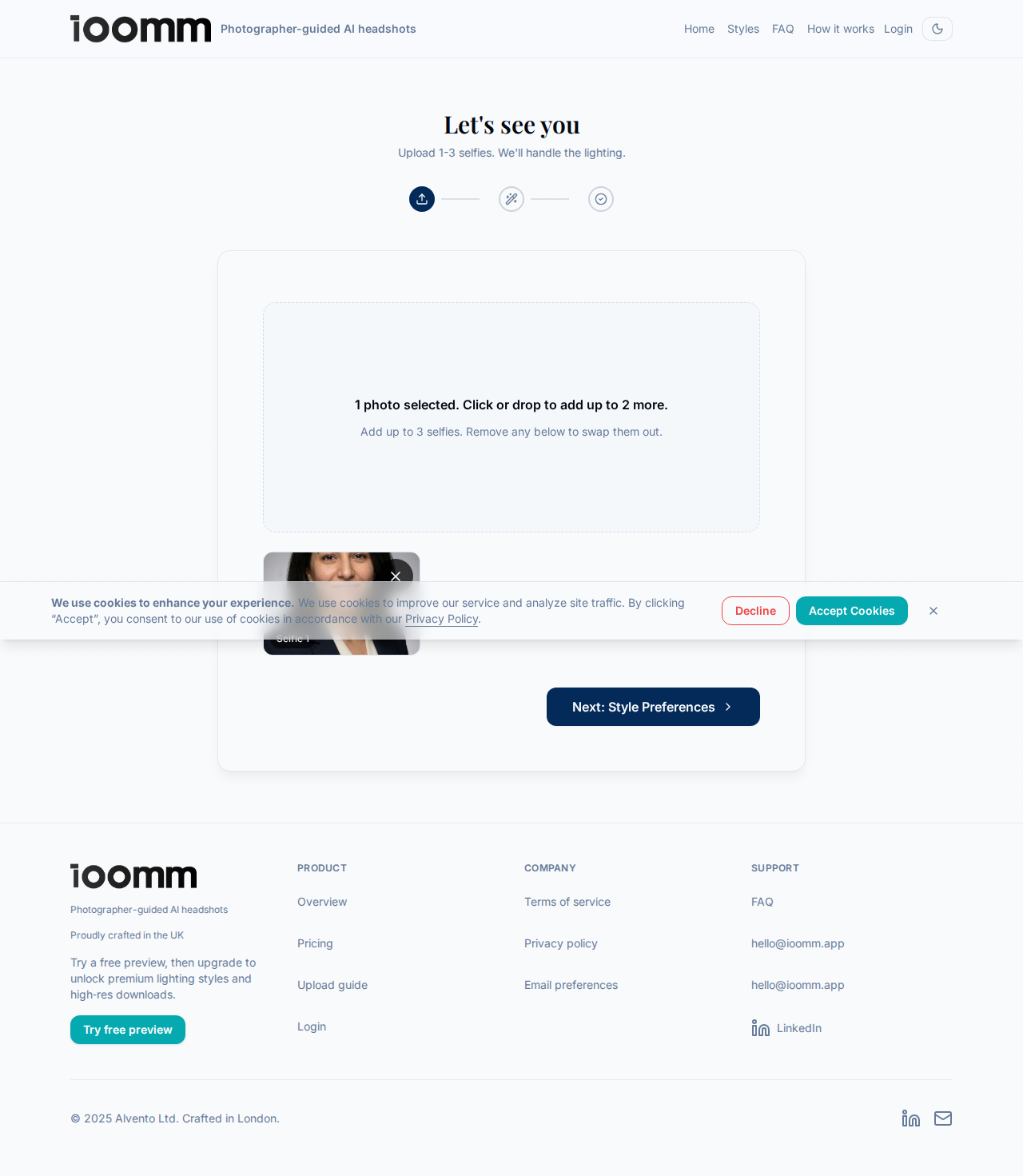 Confirm the photo and continue