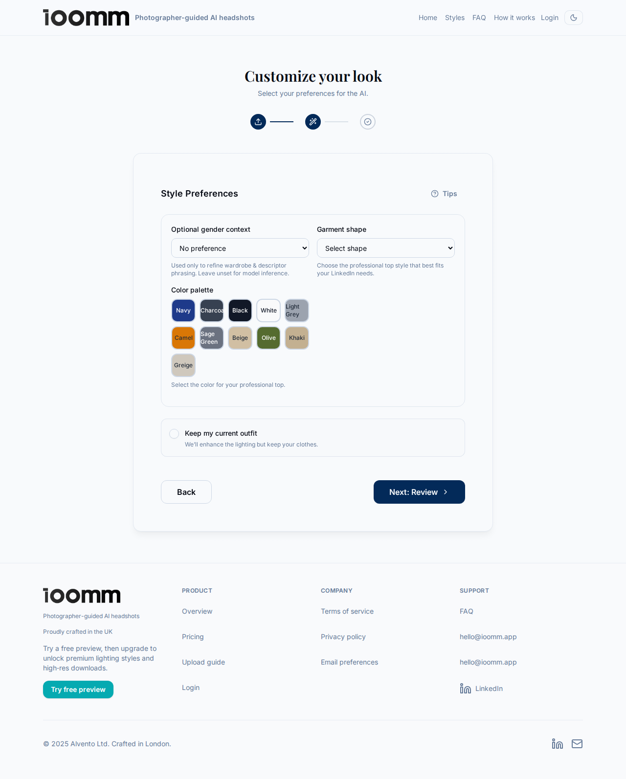Choose style preferences